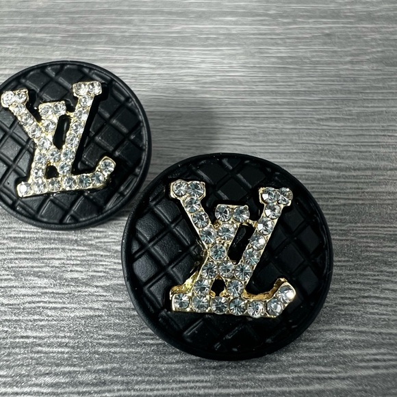 Jewelry - Black and Gold Logo Earrings